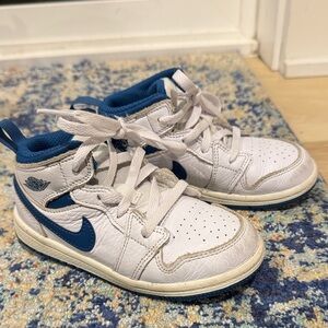 Jordan Kids White and Navy Sneakers